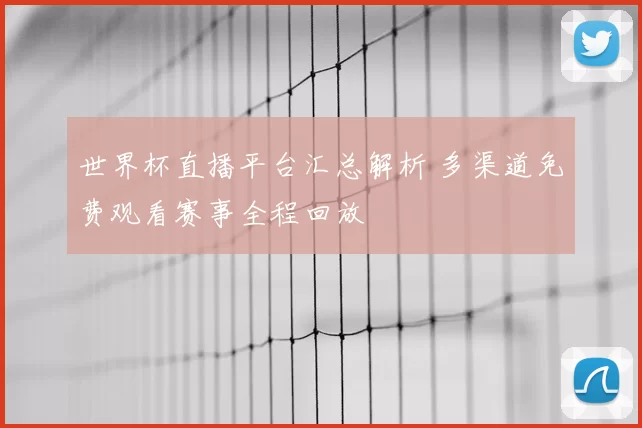 世界杯直播平台汇总解析 多渠道免费观看赛事全程回放